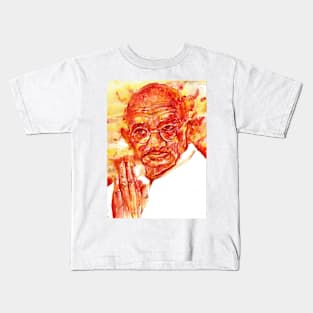 MAHATMA GANDHI watercolor portrait .4 Kids T-Shirt